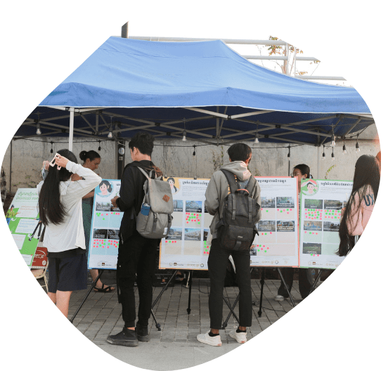 Pop-up Kiosk booth of urban planning and dot-voting survey at Koh Norea