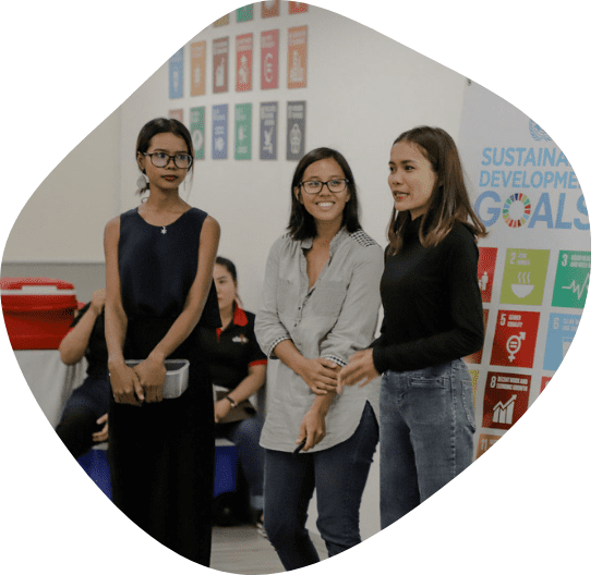 Three young female participants on Smartspark