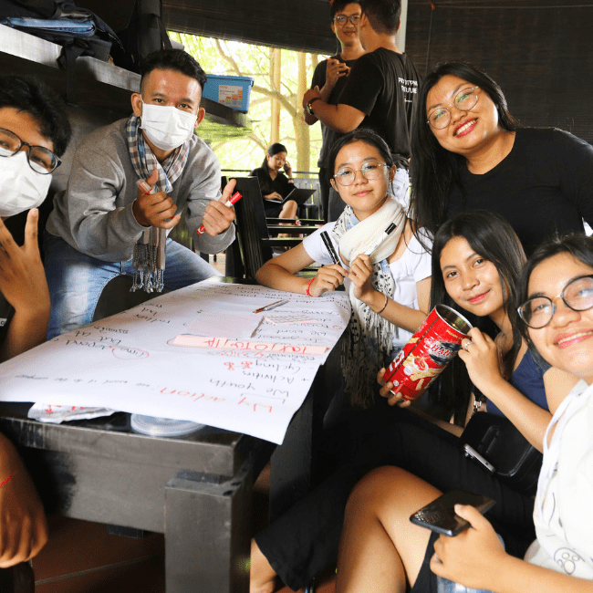 A group of Cambodia's youth participant in Movers Programme.