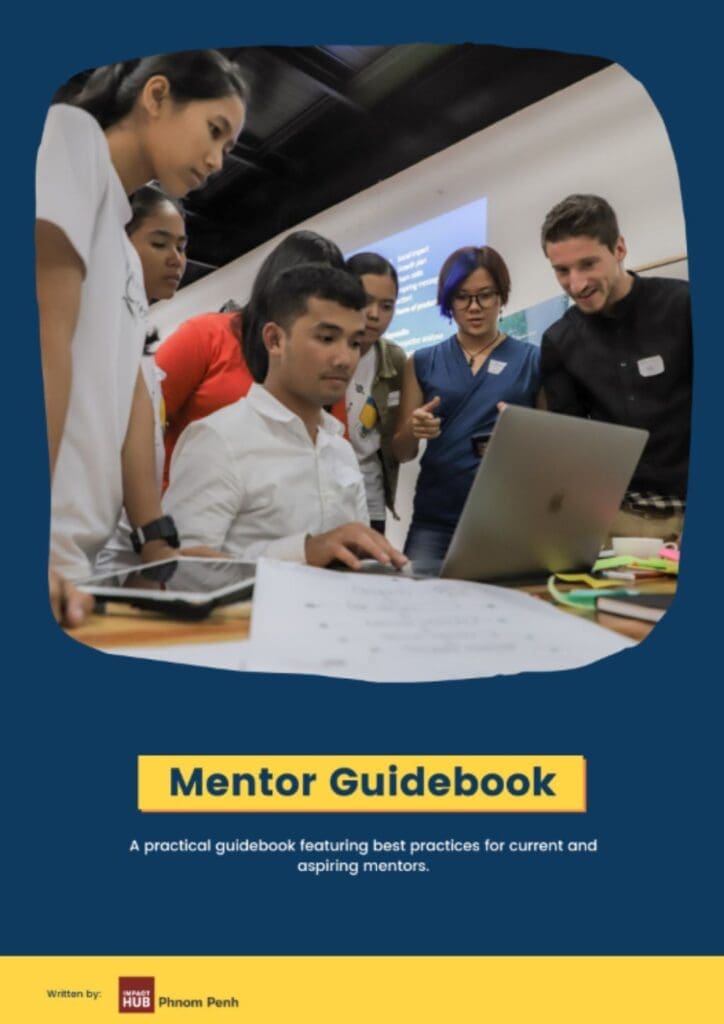 Thumbnail screenshot of the cover page of Impact Hub Phnom Penh's Mentor Guidebook